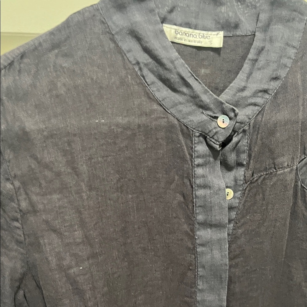 Women’s black banana blue tunic vintage! - Picture 6 of 6